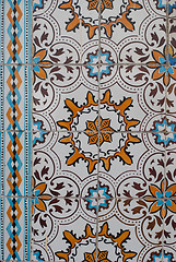 Image showing Traditional Portuguese glazed tiles