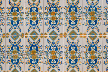 Image showing Traditional Portuguese glazed tiles