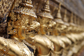 Image showing Demon gargoyles at the shrine of the Emerald Buddha, Bangkok