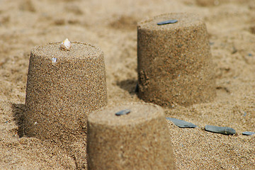 Image showing Close-up of sand castle