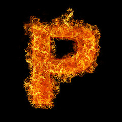 Image showing Fire letter P