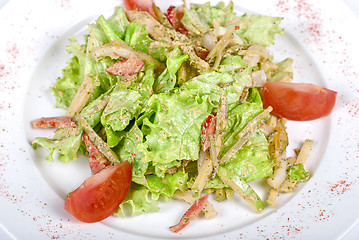 Image showing Salad of squid with roast chiken