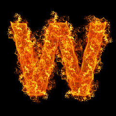 Image showing Fire letter W