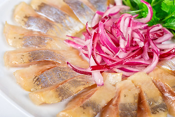 Image showing Marinated herring fillets