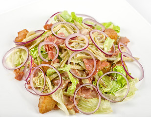 Image showing Onion salad of meat with roast vegetables