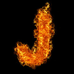 Image showing Fire letter J