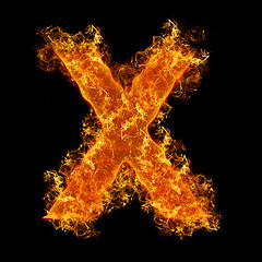 Image showing Fire letter X