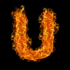 Image showing Fire letter U