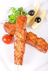 Image showing salmon kebab