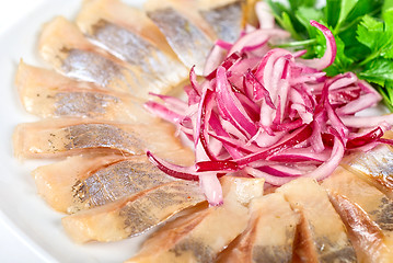 Image showing Marinated herring fillets