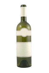 Image showing green bottle for wine with blank tag