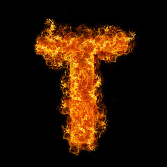 Image showing Fire letter T