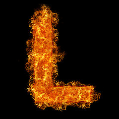 Image showing Fire letter L