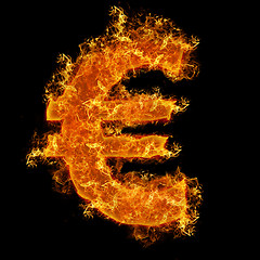 Image showing Fire euro sign