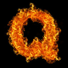 Image showing Fire letter Q