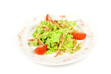 Image showing Salad of squid with roast chiken