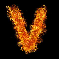 Image showing Fire letter V