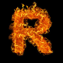 Image showing Fire letter R