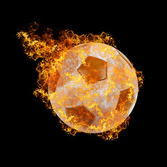 Image showing fire soccer ball