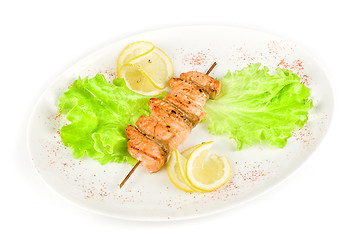 Image showing salmon kebab