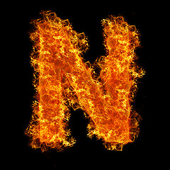 Image showing Fire letter N