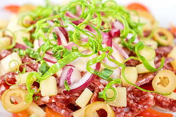 Image showing salami salad