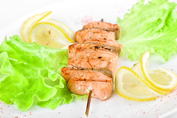 Image showing salmon kebab