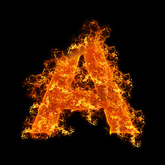 Image showing Fire letter A