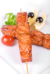 Image showing salmon kebab