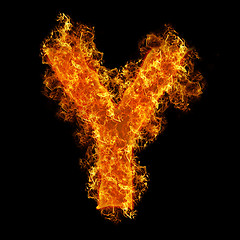 Image showing Fire letter Y