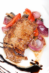 Image showing beef steak with vegetable