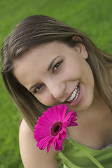 Image showing Smiling Flower Girl