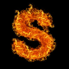 Image showing Fire letter S