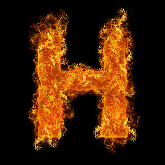 Image showing Fire letter H