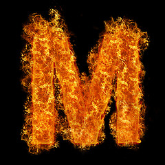 Image showing Fire letter M