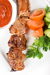 Image showing Fried kebab meat