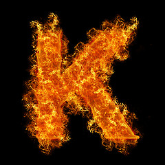 Image showing Fire letter K