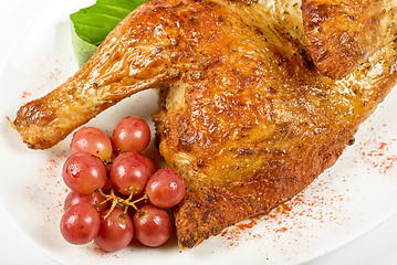 Image showing Half roasted chicken closeup