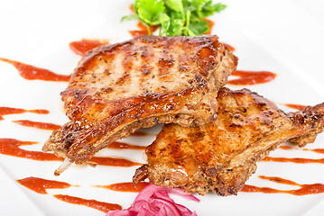Image showing Roasted pork meat