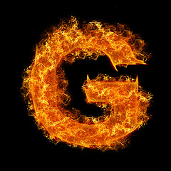 Image showing Fire letter G