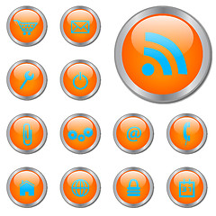 Image showing Orange Web Buttons