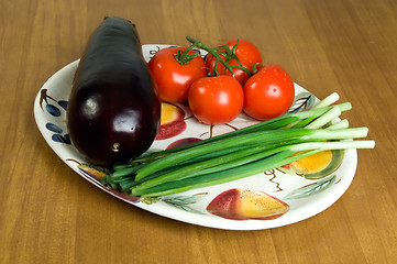 Image showing Selection of fresh vegetables on a plate. 2