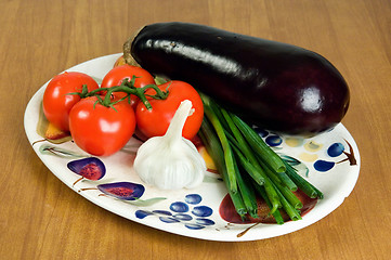 Image showing Selection of fresh vegetables on a plate. 1