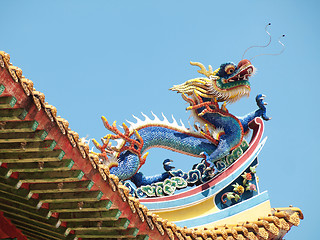 Image showing Chinese buddist temple roof