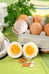 Image showing Cracked Boiled Eggs