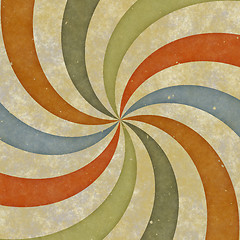 Image showing sixties style grungy sunburst swirl