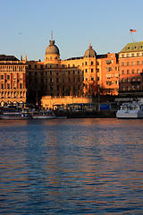 Image showing Stockholm - sightseeing boats in the bay