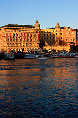Image showing Stockholm - sightseeing boats in the bay