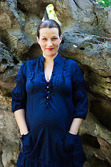 Image showing Beautiful young pregnant woman smiling