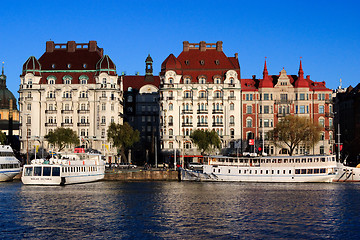 Image showing Old buildings on Strandvagen in Ostermalm